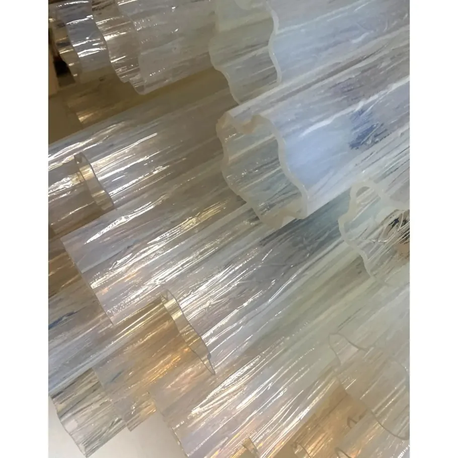 New Pamono Opal Tronchi Chandelier in Murano Glass by Simoeng