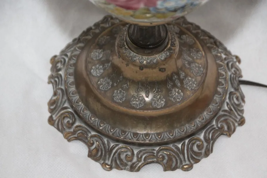 Sale Pamono Opaline Frosted Glass Lampshade with Floral Decor Lamps, 1950s, Set of 2