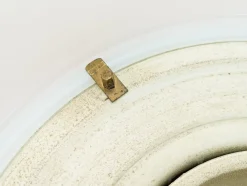 Clearance Pamono Opaline Glass and Brass Omega Ceiling Lamp by Vico Magistretti for Artemide, 1960s