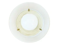 Clearance Pamono Opaline Glass and Brass Omega Ceiling Lamp by Vico Magistretti for Artemide, 1960s