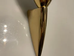 Hot Pamono Opaline Glass Pleated Brass Sconces, 1980s, Set of 2