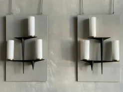 Best Pamono Opaline Glass Wall Lights from Maison Arlus, Set of 2