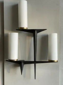 Best Pamono Opaline Glass Wall Lights from Maison Arlus, Set of 2