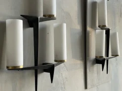 Best Pamono Opaline Glass Wall Lights from Maison Arlus, Set of 2