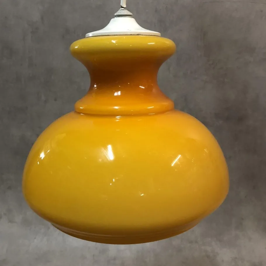 Sale Pamono Opaline Orange Ceiling Lamp, 1970s
