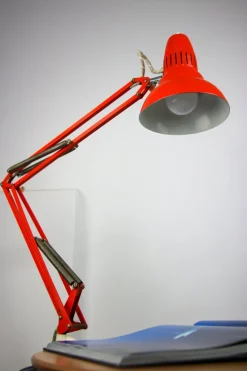 Discount Pamono Orange Adjustable Achitect Table Lamp by Luxo, 1970s