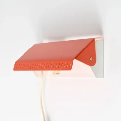 Clearance Pamono Orange Adjustable Wall Lamp from Hamalux, 1970s