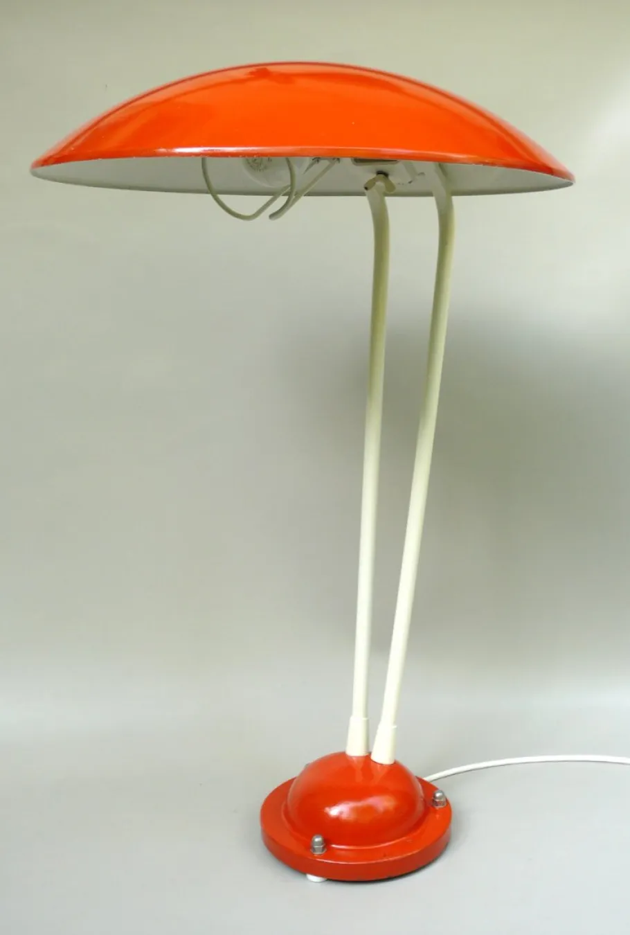 Hot Pamono Orange and Light Beige Outdoor Mushroom Lamp from Bega, 1950s