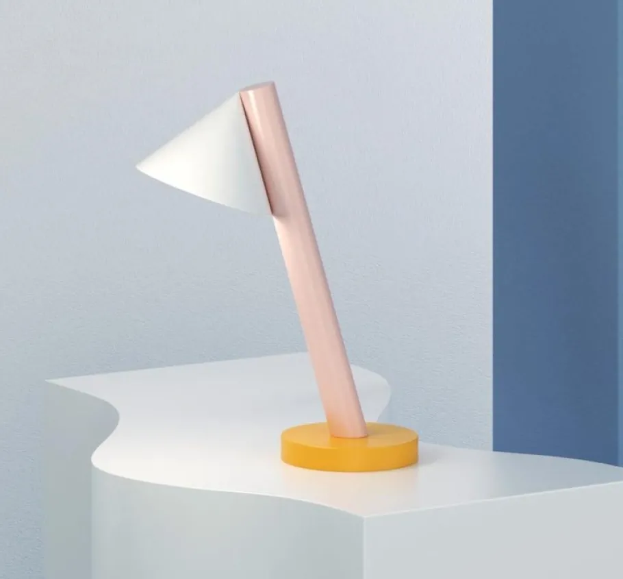 Best Pamono Orange and Pink Tube with Globes and Cones Desk Light by Atelier Areti