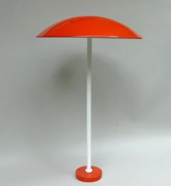 Pamono Orange and White Mushroom Outdoor Garden Lamps from BEGA, 1950s, Set of 2