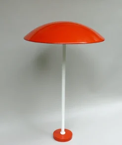 Pamono Orange and White Mushroom Outdoor Garden Lamps from BEGA, 1950s, Set of 2