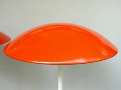 Pamono Orange and White Mushroom Outdoor Garden Lamps from BEGA, 1950s, Set of 2