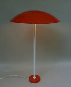 Pamono Orange and White Mushroom Outdoor Garden Lamps from BEGA, 1950s, Set of 2