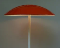 Pamono Orange and White Mushroom Outdoor Garden Lamps from BEGA, 1950s, Set of 2