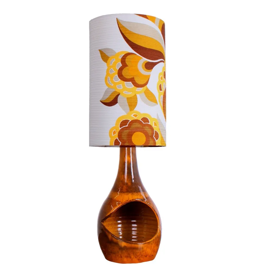Discount Pamono Orange Ceramic Vase Lamp from Scheurich Keramik, West Germany, 1970s