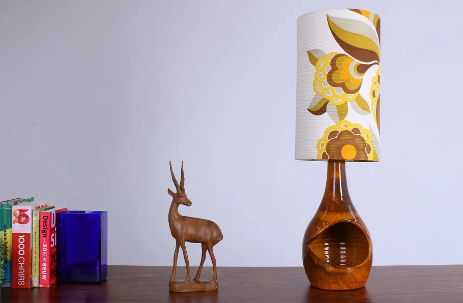 Discount Pamono Orange Ceramic Vase Lamp from Scheurich Keramik, West Germany, 1970s