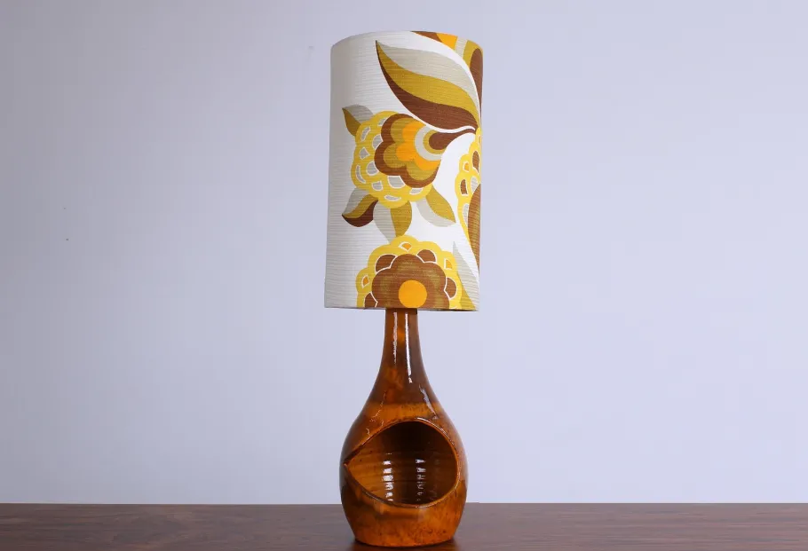 Discount Pamono Orange Ceramic Vase Lamp from Scheurich Keramik, West Germany, 1970s