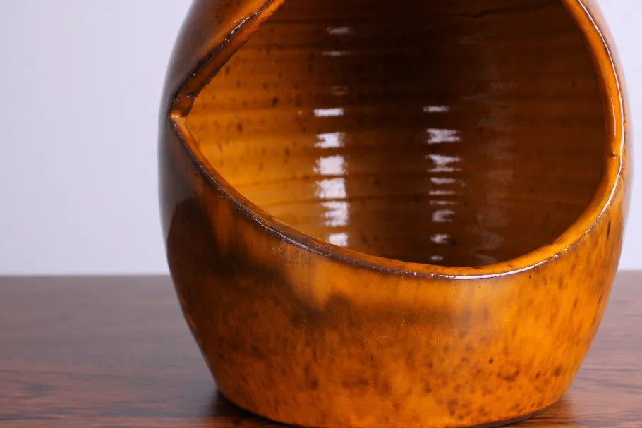 Discount Pamono Orange Ceramic Vase Lamp from Scheurich Keramik, West Germany, 1970s