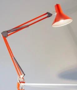 Sale Pamono Orange Danish Architect's Clamp Lamp by HGF for Maxam, 1968