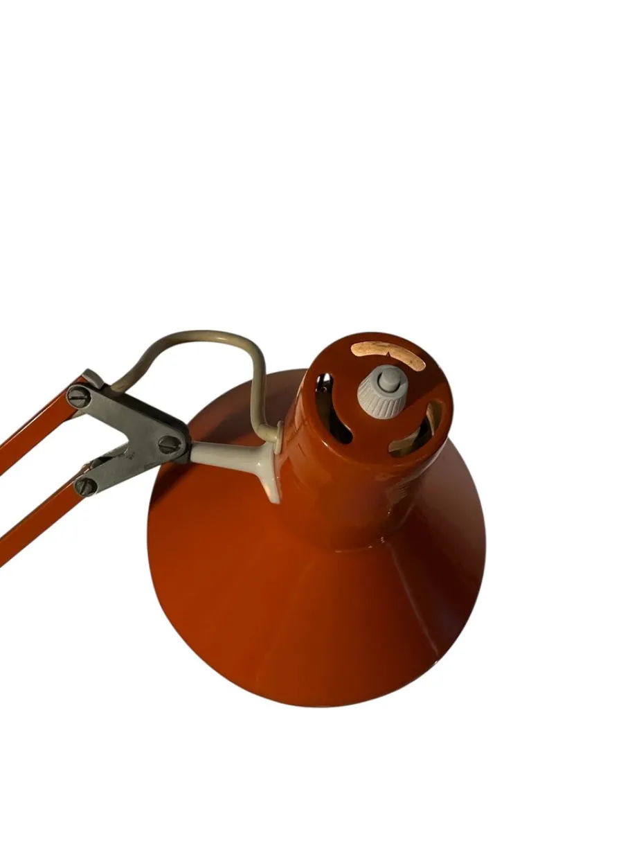 Sale Pamono Orange Danish Architect's Clamp Lamp by HGF for Maxam, 1968