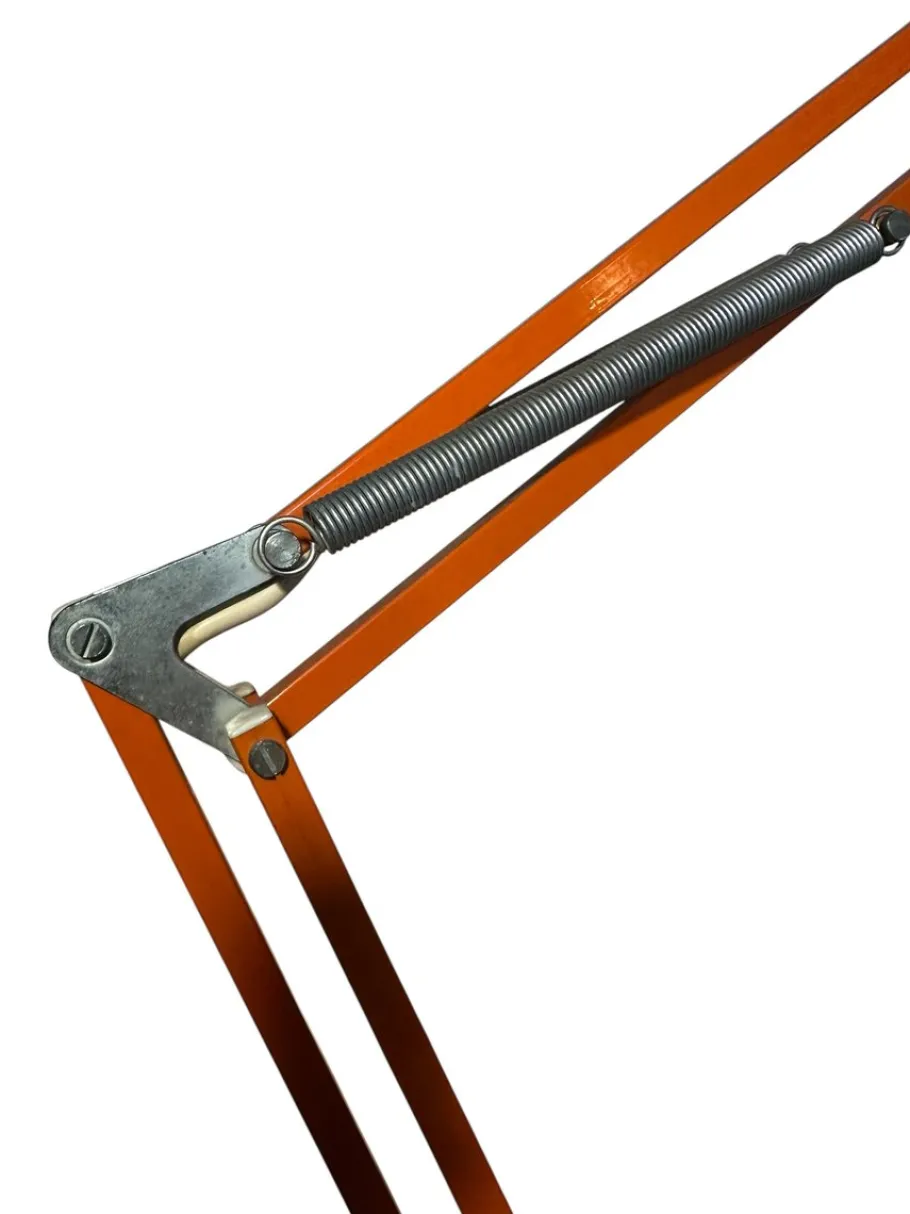 Sale Pamono Orange Danish Architect's Clamp Lamp by HGF for Maxam, 1968