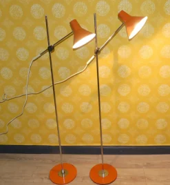 Best Pamono Orange Floor Lamps by Richard Essig, 1970s, Set of 2