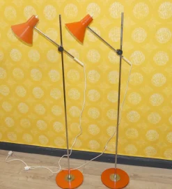 Best Pamono Orange Floor Lamps by Richard Essig, 1970s, Set of 2