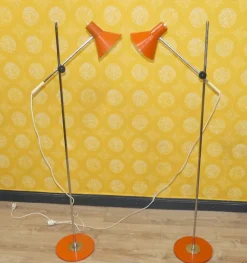 Best Pamono Orange Floor Lamps by Richard Essig, 1970s, Set of 2