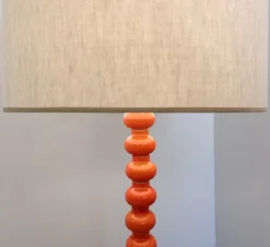 Outlet Pamono Orange Glazed Ceramic Floor Lamp, 1970s