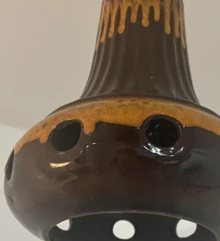 Sale Pamono Orange Glazed Ceramic Pendant Lights, Germany, 1970s, Set of 4