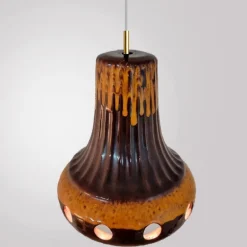 Sale Pamono Orange Glazed Ceramic Pendant Lights, Germany, 1970s, Set of 4