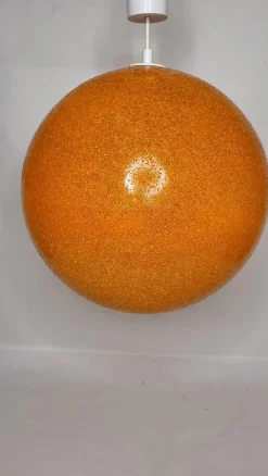 Discount Pamono Orange Globe Pendant Light, 1970s