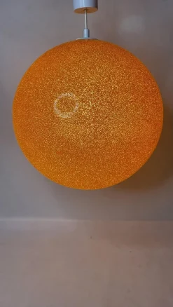 Discount Pamono Orange Globe Pendant Light, 1970s