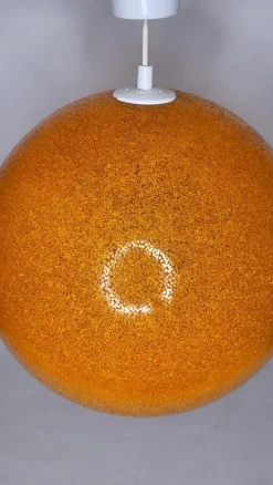 Discount Pamono Orange Globe Pendant Light, 1970s