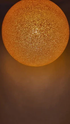 Discount Pamono Orange Globe Pendant Light, 1970s