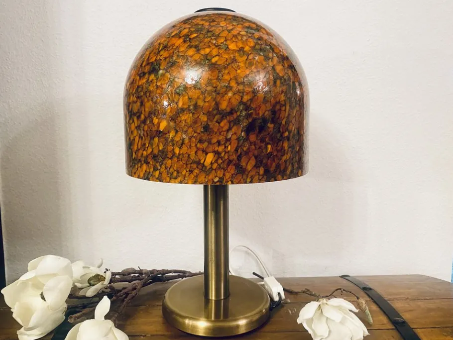 Discount Pamono Orange Multicolored Mushroom Lamp by Peill and Putzler, 1970s