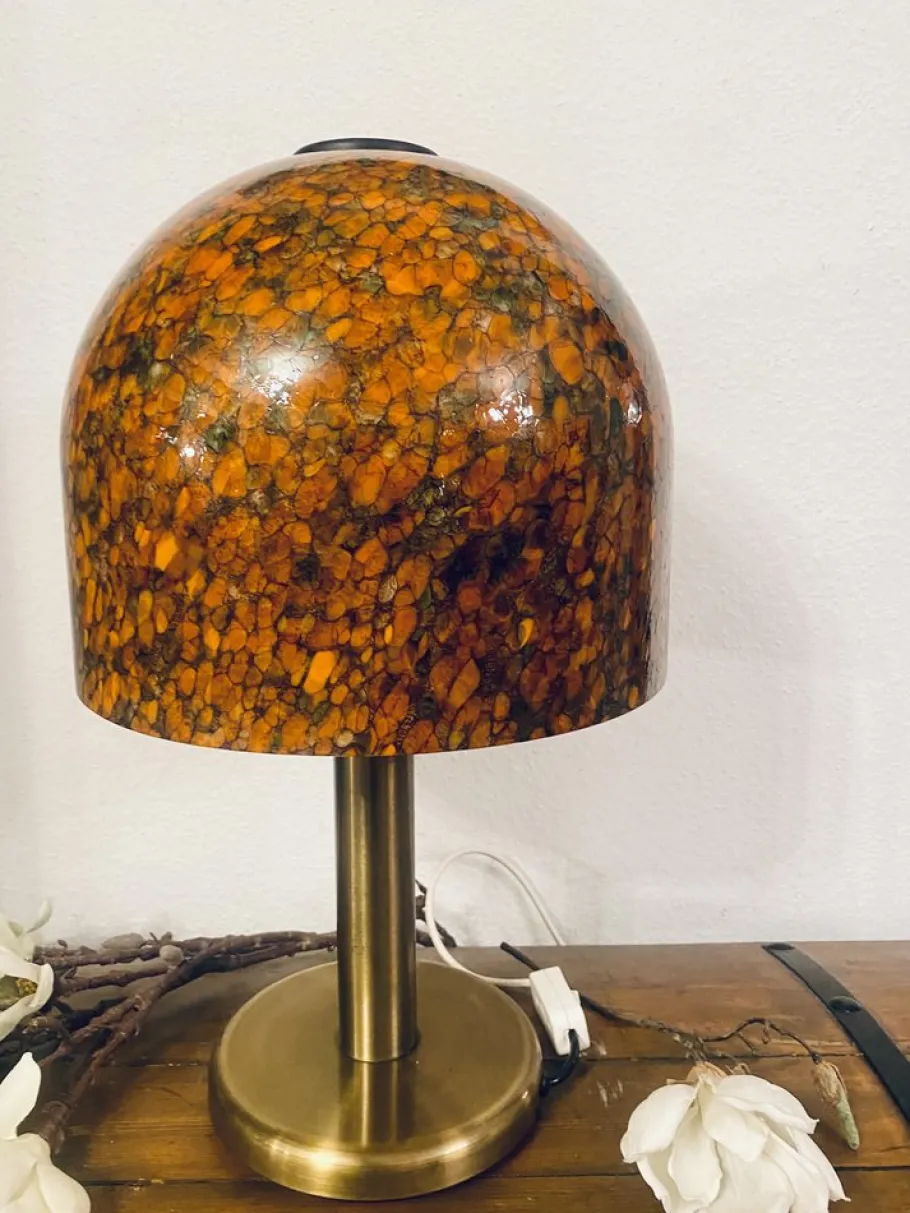 Discount Pamono Orange Multicolored Mushroom Lamp by Peill and Putzler, 1970s