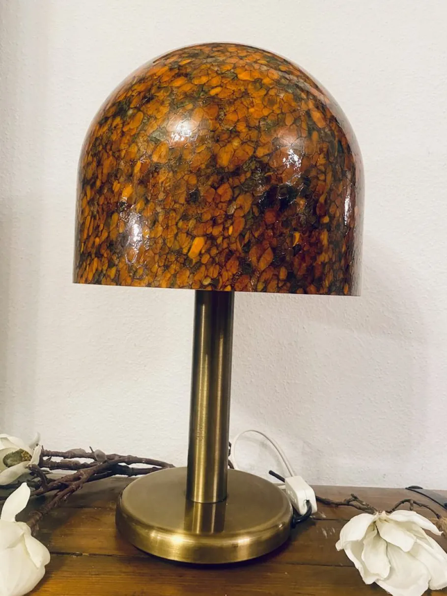 Discount Pamono Orange Multicolored Mushroom Lamp by Peill and Putzler, 1970s