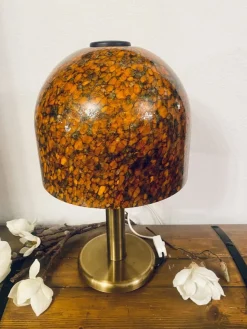 Discount Pamono Orange Multicolored Mushroom Lamp by Peill and Putzler, 1970s