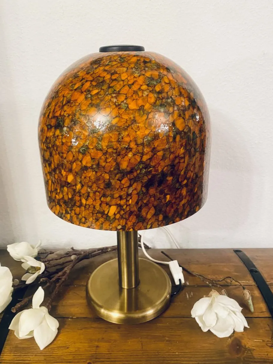 Discount Pamono Orange Multicolored Mushroom Lamp by Peill and Putzler, 1970s