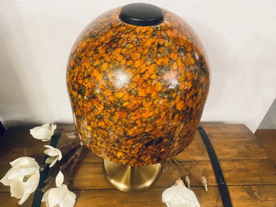 Discount Pamono Orange Multicolored Mushroom Lamp by Peill and Putzler, 1970s