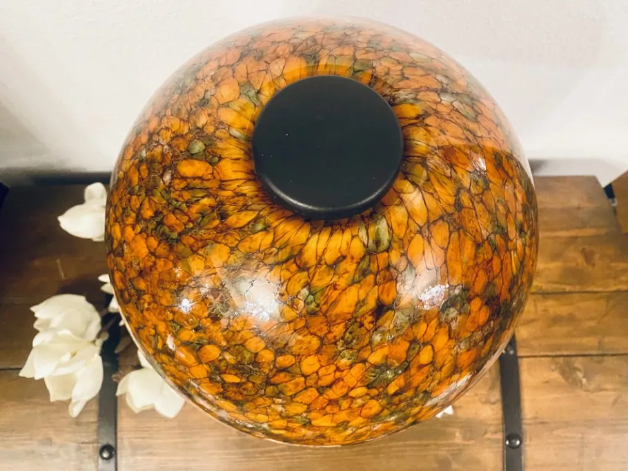 Discount Pamono Orange Multicolored Mushroom Lamp by Peill and Putzler, 1970s