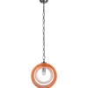 New Pamono Orange Murano Glass Eclipse Pendant attributed to Nason for Mazzega, Italy, 1960s