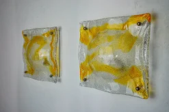 Hot Pamono Orange Murano Wall Lights from Mazzega, Italy, 1970s, Set of 2