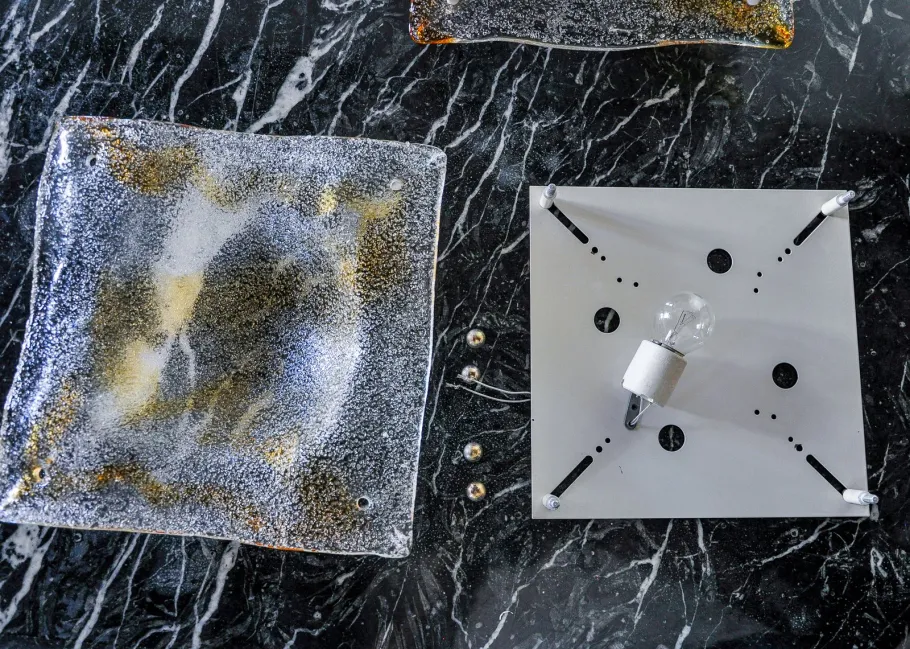 Hot Pamono Orange Murano Wall Lights from Mazzega, Italy, 1970s, Set of 2