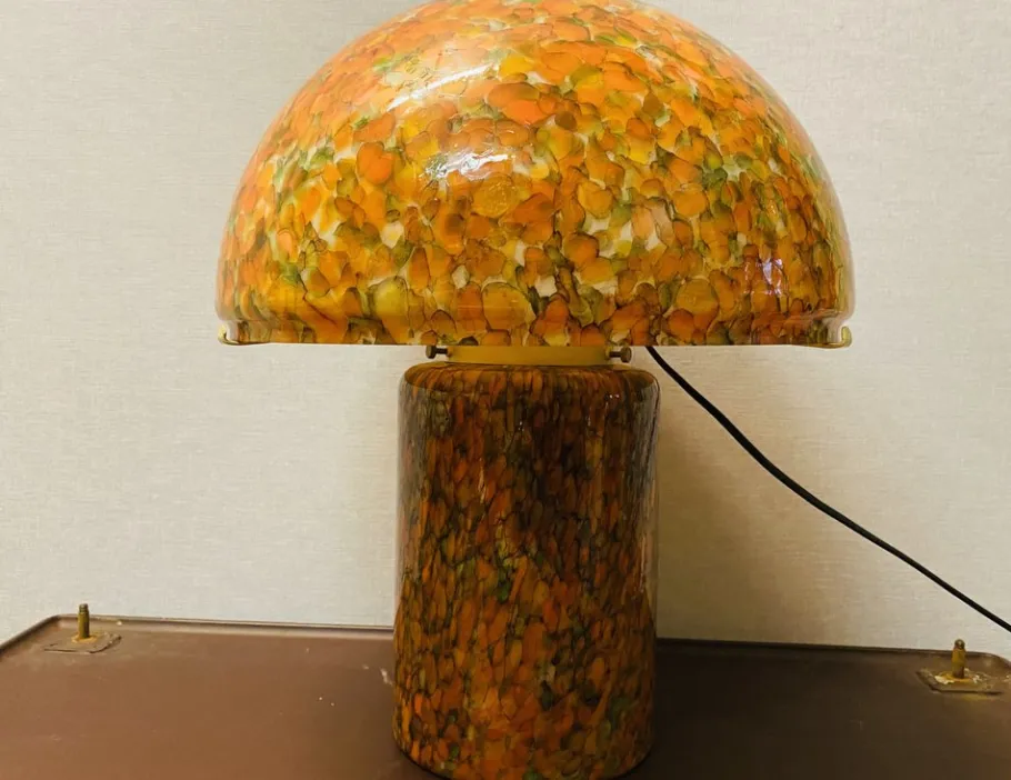 Sale Pamono Orange Mushroom Lamp by Peill and Putzler, 1970s