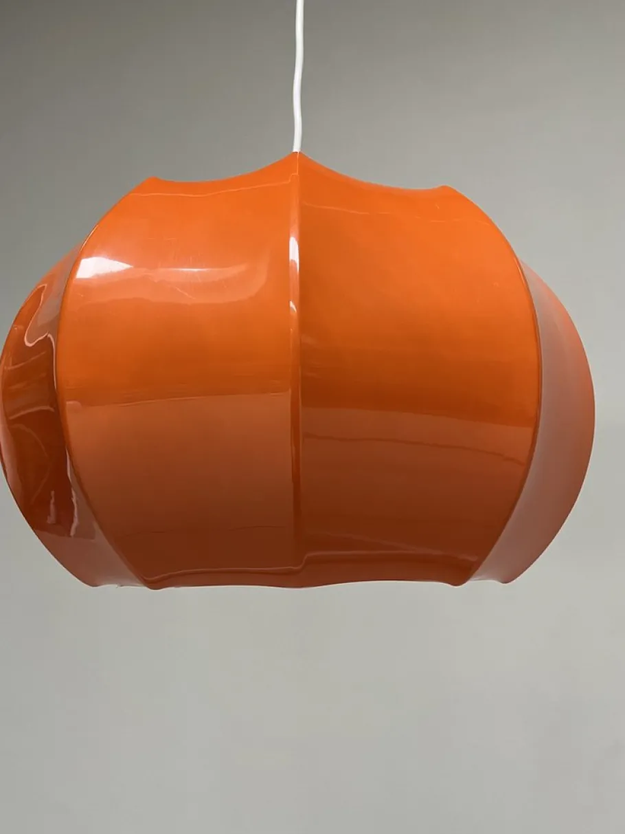 Hot Pamono Orange Pendant Lamp from Ilka Plast, Germany, 1970s