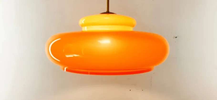 Clearance Pamono Orange Polycarbonate Pendant Lamp