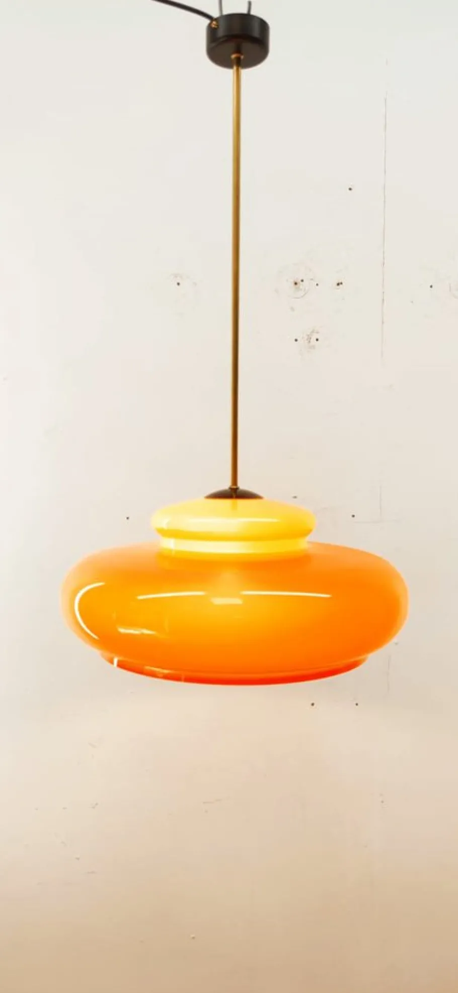 Clearance Pamono Orange Polycarbonate Pendant Lamp