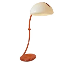 Clearance Pamono Orange Serpente Floor Lamp by Elio Martinelli for Luce, Italy, 1970s